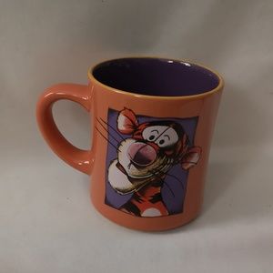 Vintage Walt Disney World Double Side Tigger Coffee / Tea Mug Purple Interior